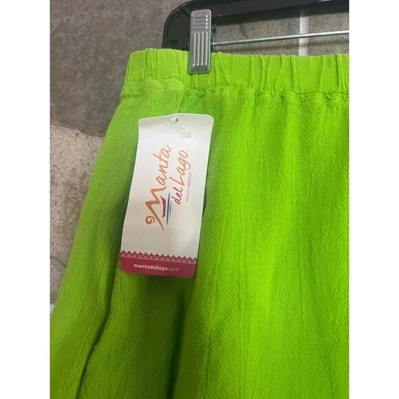 Manta Del Lago Gauze Skirt Women XL Pull On NWT Lot of 2 Beach White Green - Picture 7 of 14
